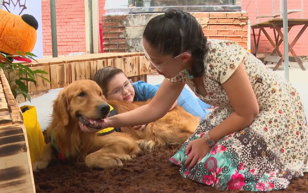 Imagem Ilustrando a Notícia: Cães terapeutas ajudam no tratamento de pessoas com deficiência, em Goiânia
