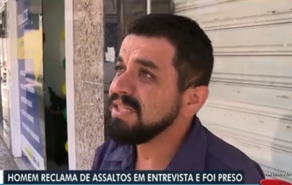 Imagem Ilustrando a Notícia: Homem é preso por furto dias após dar entrevista reclamando da criminalidade na cidade; assista