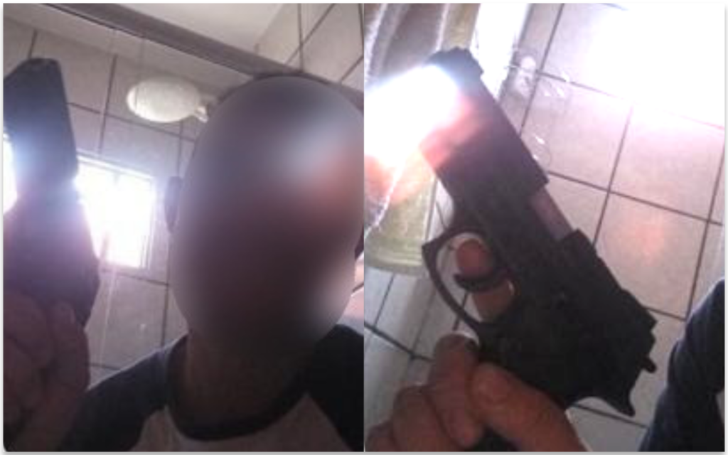 Imagem Ilustrando a Notícia: Homem é preso após ameaçar ex-namorada com fotos armado em Anápolis