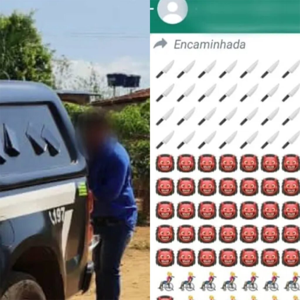 Imagem Ilustrando a Notícia: Homem é preso suspeito de ameaçar mulher com machadinha e mandar mensagem insinuando matá-la
