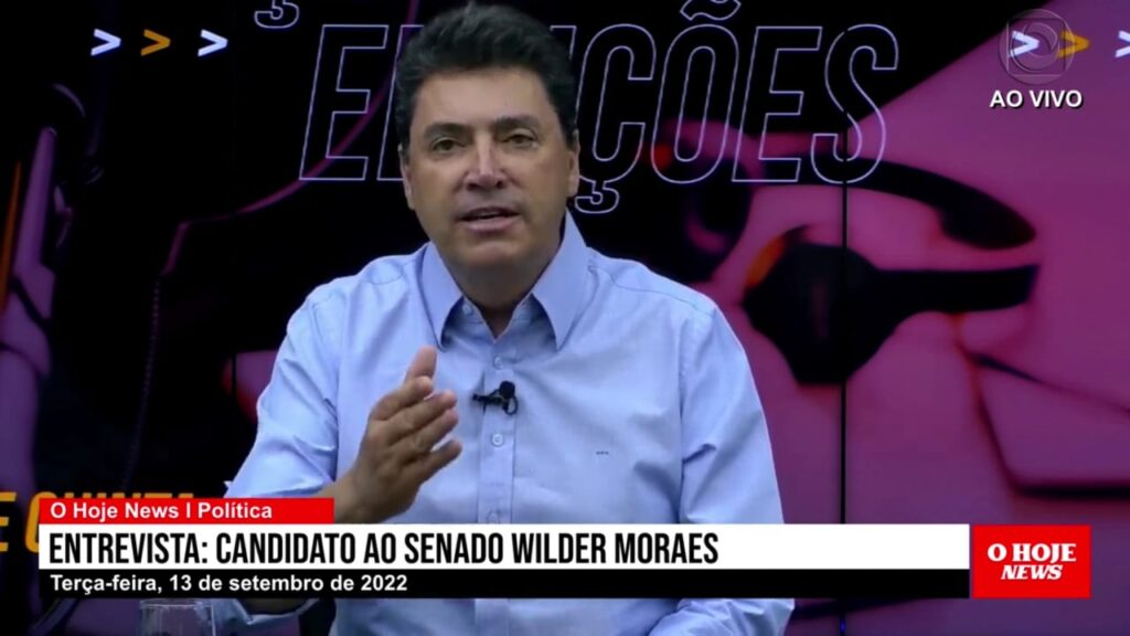 Imagem Ilustrando a Notícia: Em sabatina, Wilder Morais (PL) chama Bolsonaro de ‘maior líder político do mundo’; assista