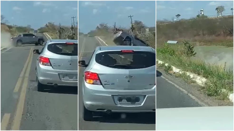 Imagem Ilustrando a Notícia: Vídeo: Padre cochila ao volante e carro cai em lago no Ceará