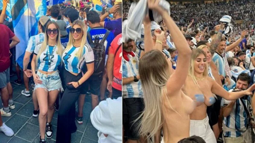 Imagem Ilustrando a Notícia: Quem são as argentinas que fizeram topless na final da Copa do Mundo? confira
