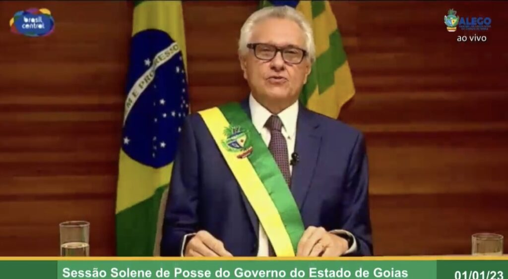 Imagem Ilustrando a Notícia: Na posse, Caiado diz ter estancado práticas de corrupção em Goiás