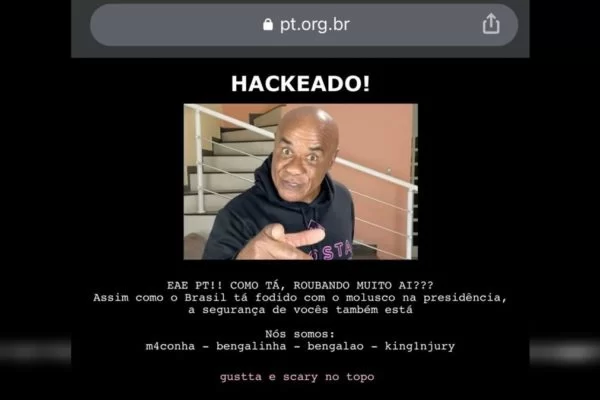 Imagem Ilustrando a Notícia: Site do PT é hackeado com fotos de ex-ator pornô e ataques contra atual governo