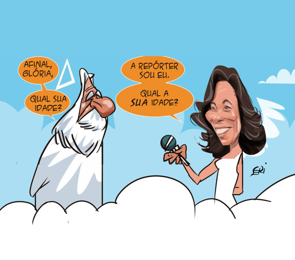 Imagem Ilustrando a Notícia: Glória Maria é homenageada pelos cartunistas em exposição virtual de caricaturas