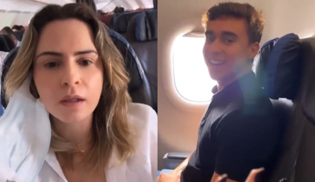 Imagem Ilustrando a Notícia: Ex-BBB Ana Paula discute com Nikolas Ferreira em avião