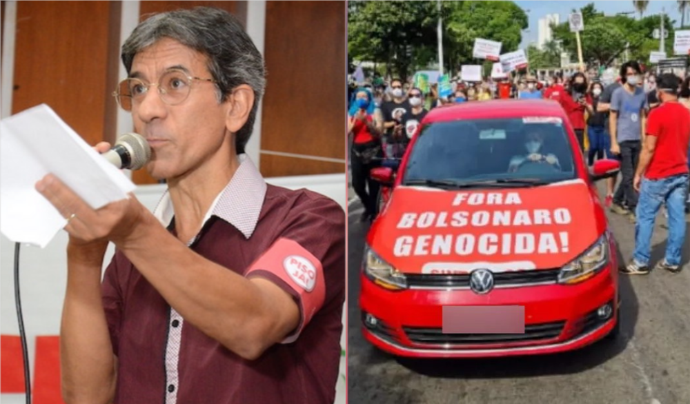 Imagem Ilustrando a Notícia: Professor Arquidones Bites, detido em 2021 por estampar faixa “Bolsonaro Genocida”, está internado em estado irreversível