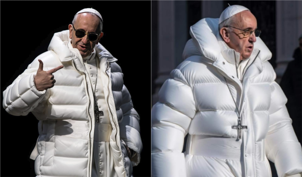 Imagem Ilustrando a Notícia: Criador de imagem viral do papa se manifesta pela primeira vez após repercussão: confira tweets