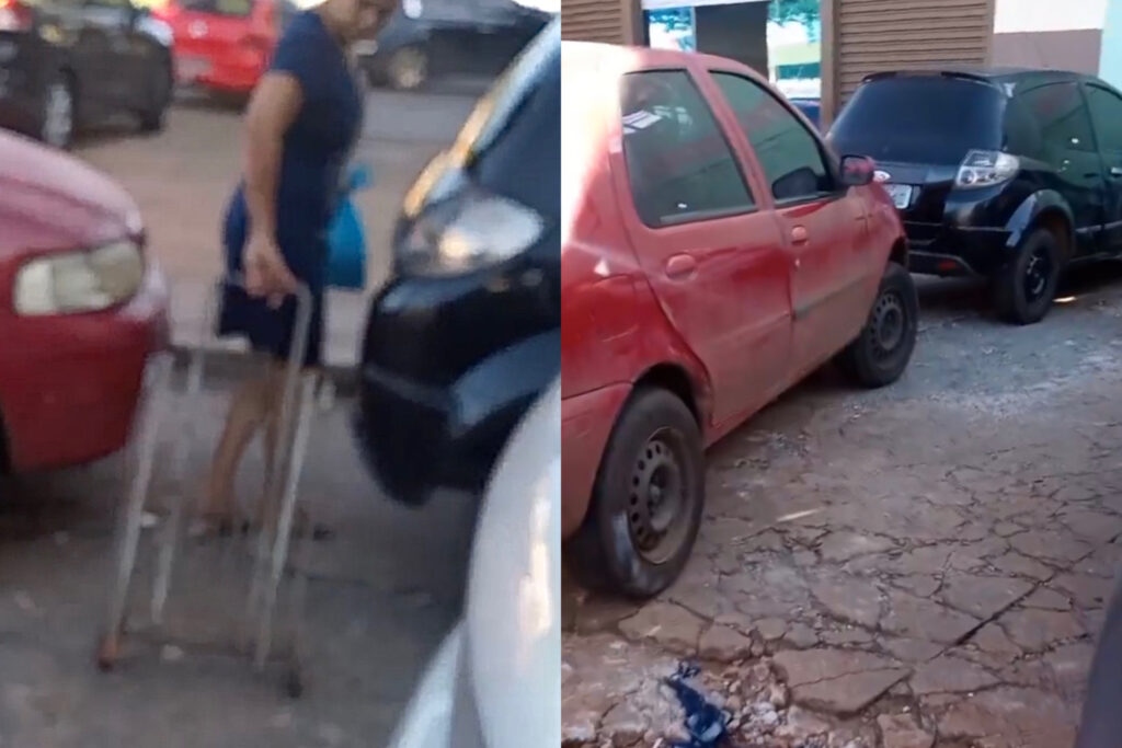 Imagem Ilustrando a Notícia: Vídeo: Carros cobrem toda calçada em Goiânia e provocam falta de mobilidade além de risco de acidentes para pedestres