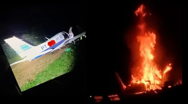 Imagem Ilustrando a Notícia: Aeronave é destruída e duas pessoas são presas após fechamento do espaço aéreo em terra Yanomami
