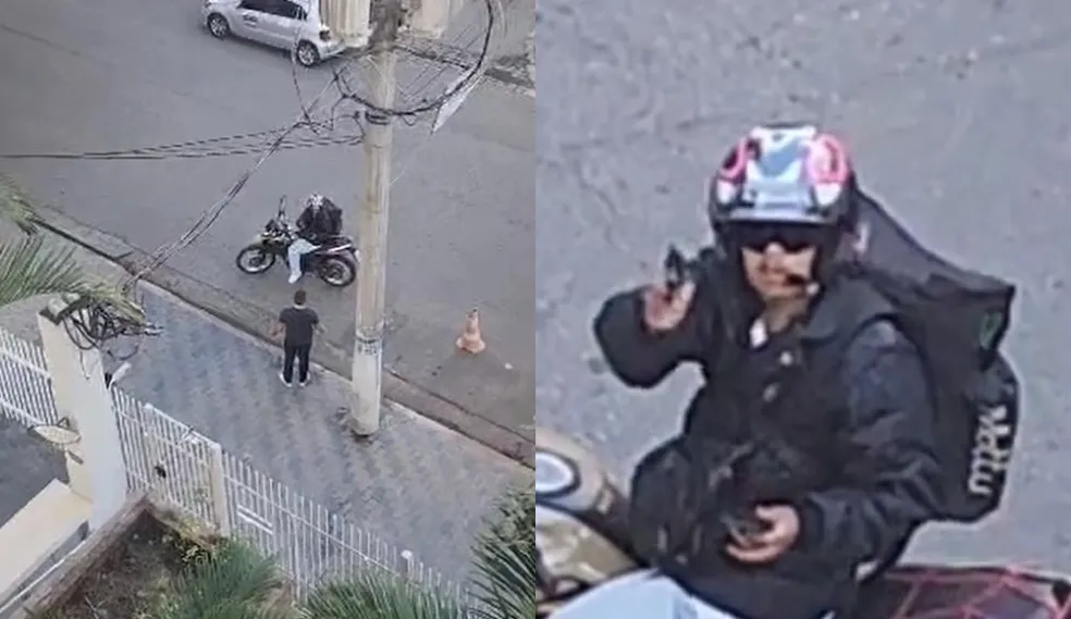 Imagem Ilustrando a Notícia: Ladrão percebe que está sendo filmado e atira contra moradora; assista