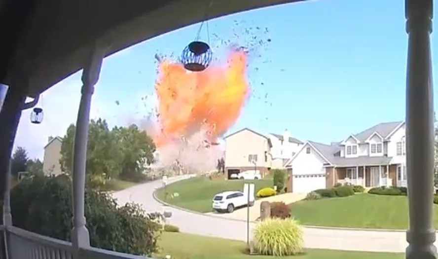 Imagem Ilustrando a Notícia: Vídeo: Casa explode nos Estados Unidos e deixa cinco pessoas mortas