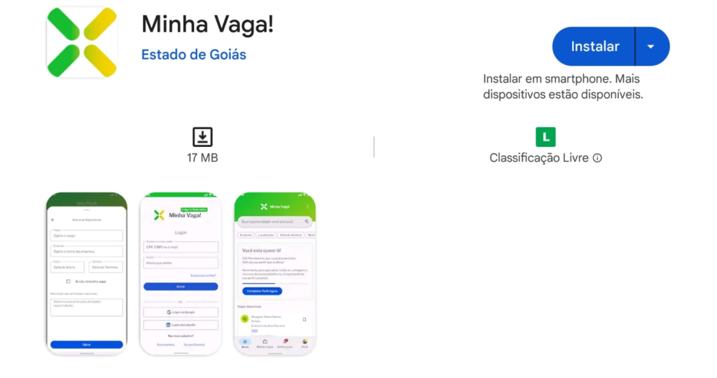 Imagem Ilustrando a Notícia: Minha vaga: Governo de Goiás lança aplicativo para facilitar busca por emprego