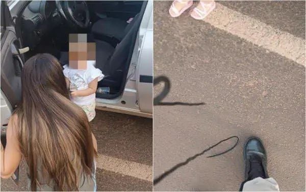 Imagem Ilustrando a Notícia: Policial utiliza cadarço de coturno para resgatar bebê presa em carro