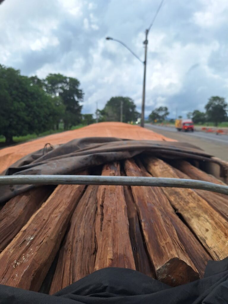 Imagem Ilustrando a Notícia: Mais de 30 metros cúbicos de madeira amazônica extraída ilegalmente foram apreendidos em Uruaçu