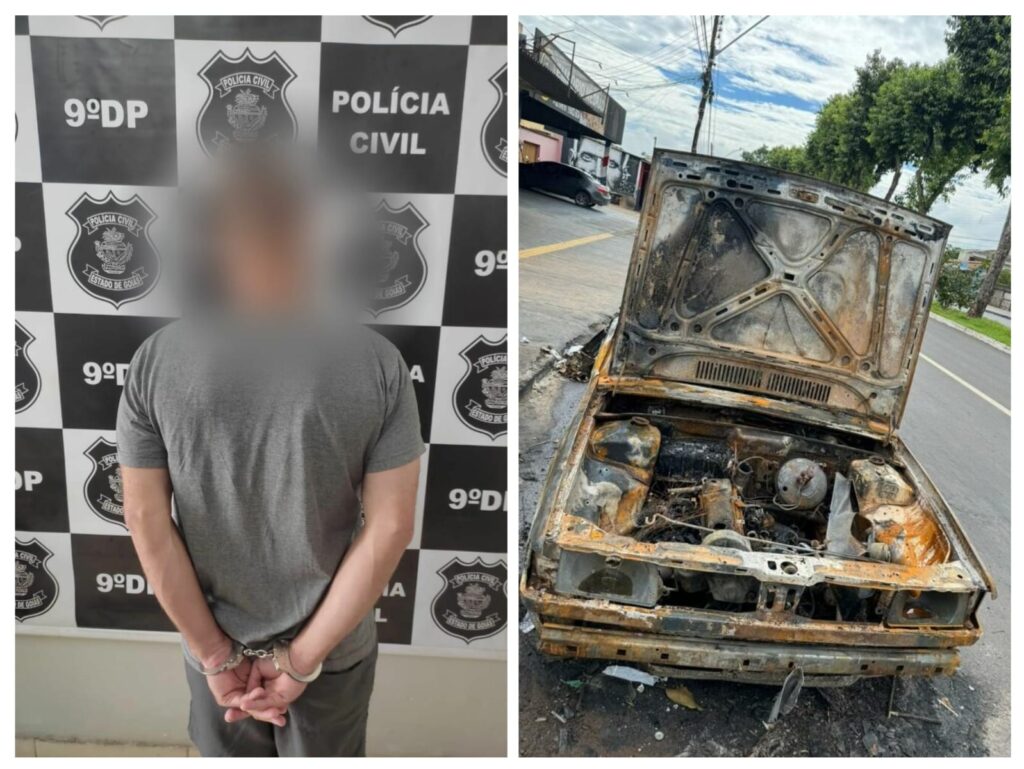 Imagem Ilustrando a Notícia: Funcionário de lava jato em Goiânia é preso suspeito de incendiar carro de cliente 