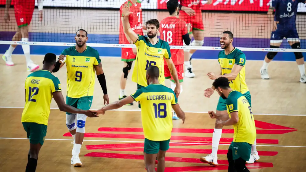 Imagem Ilustrando a Notícia: Seleção brasileira masculina de Vôlei segue imbatível na Liga das Nações