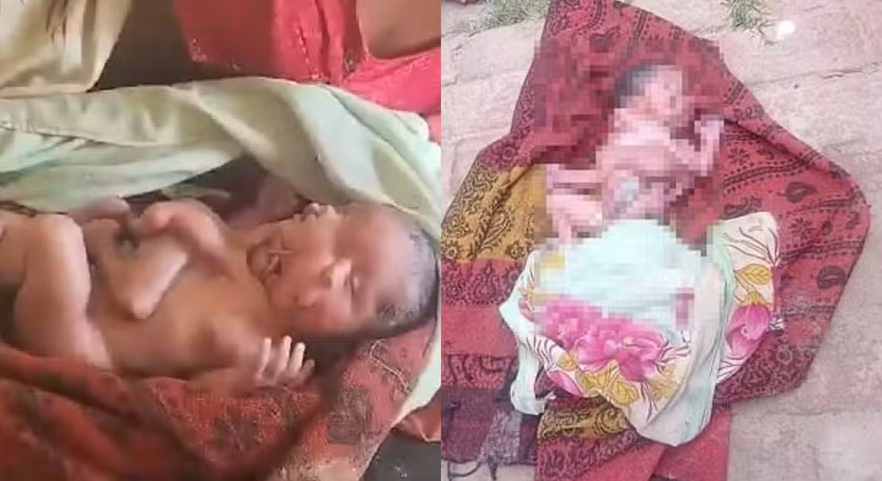 Imagem Ilustrando a Notícia: Bebê indiano nasce com quatro pernas, quatro braços e dois rostos