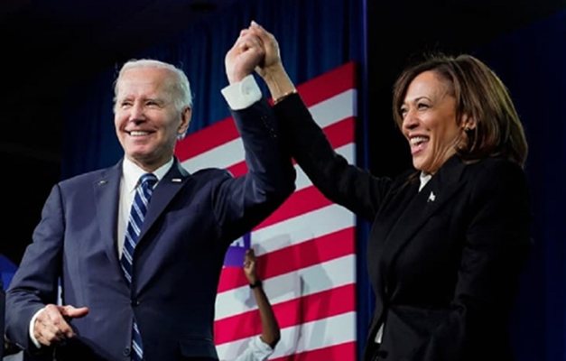 Imagem Ilustrando a Notícia: Biden declara apoio a Kamala Harris como candidata presidencial