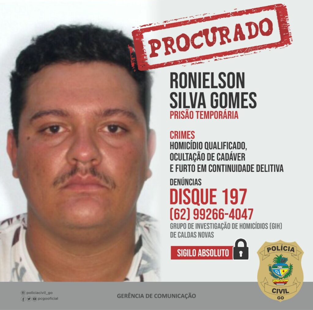Imagem Ilustrando a Notícia: Polícia divulga imagem de suspeito de matar e incendiar corpo de mototaxista em Goiás