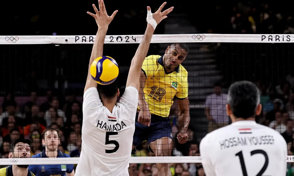 Imagem Ilustrando a Notícia: Brasil vence o Egito com tranquilidade no vôlei masculino e garante vaga nas quartas