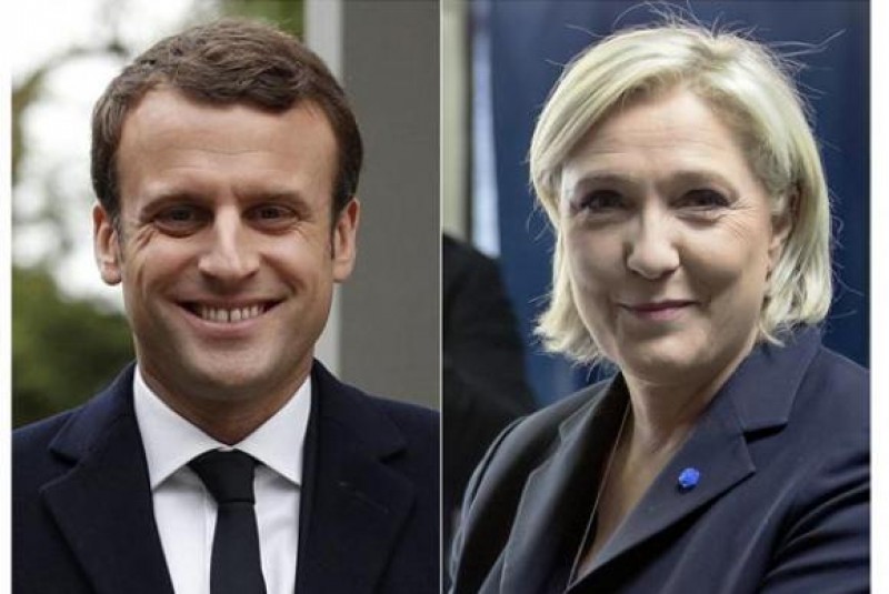 Imagem Ilustrando a Notícia: Macron sai na frente com 24,01% dos votos, seguido por Le Pen com 21,3%