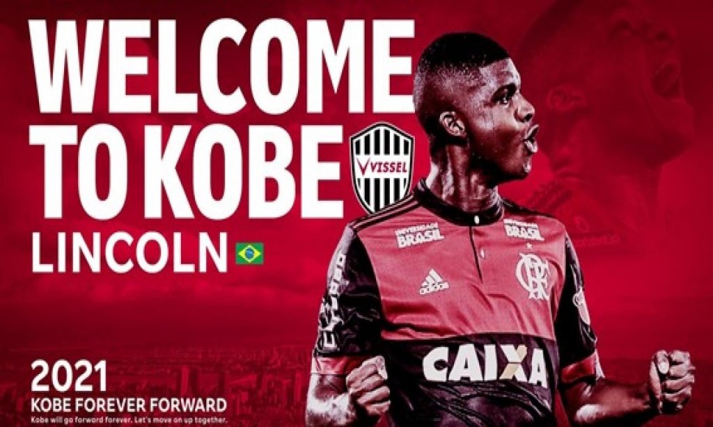 Imagem Ilustrando a Notícia: Flamengo acerta transferência em definitivo de Lincoln para Vissel Kobe, do Japão