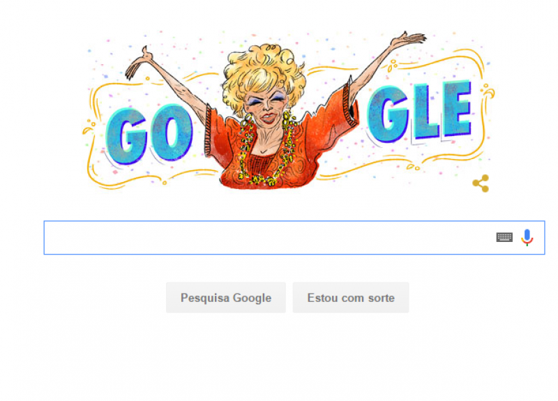 Imagem Ilustrando a Notícia: Doodle do Google faz homenagem a Dercy Gonçalves