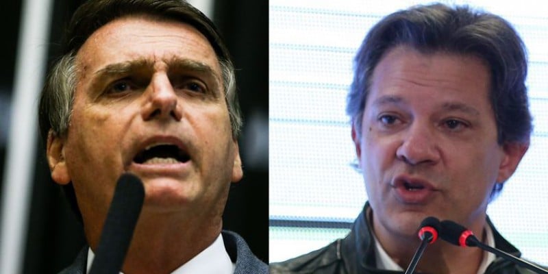 Imagem Ilustrando a Notícia: Bolsonaro e Haddad disputam a Presidência no segundo turno