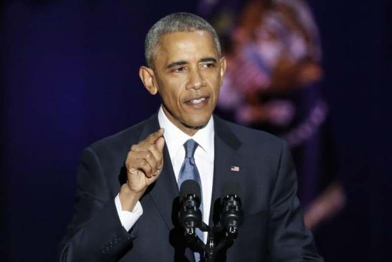Imagem Ilustrando a Notícia: Em discurso de despedida, Barack Obama pede união pela democracia