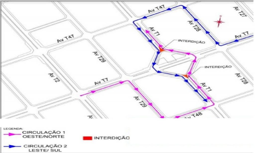 Imagem Ilustrando a Notícia: SMT altera circulação de veículos em praça da Avenida T-7, em Goiânia