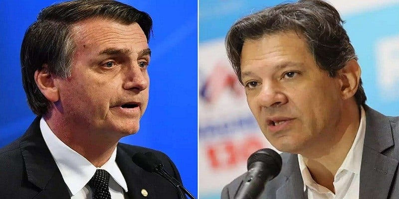 Imagem Ilustrando a Notícia: Levantamento do Ibope revela Bolsonaro com 28%; Haddad, 19%