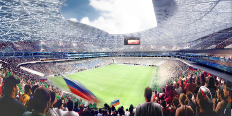 Imagem Ilustrando a Notícia: A 47 dias da abertura, Rússia inaugura último estádio para jogos