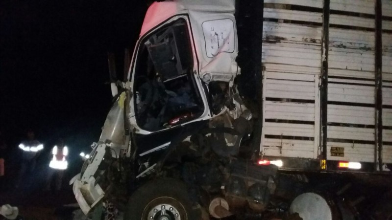 Imagem Ilustrando a Notícia: Colisão traseira entre veículos de cargas mata motorista na BR- 060