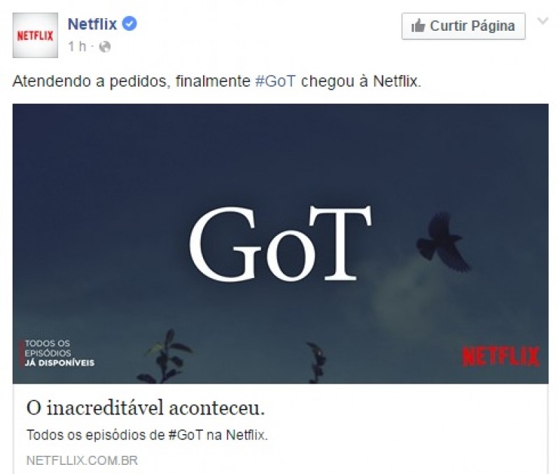 Imagem Ilustrando a Notícia: Netflix anuncia que vai exibir Game of Thrones…Não, pera!
