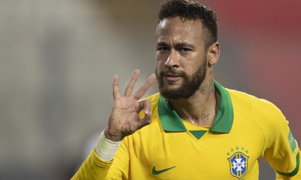 Imagem Ilustrando a Notícia: Neymar marca três vezes e Brasil vence o Peru fora de casa