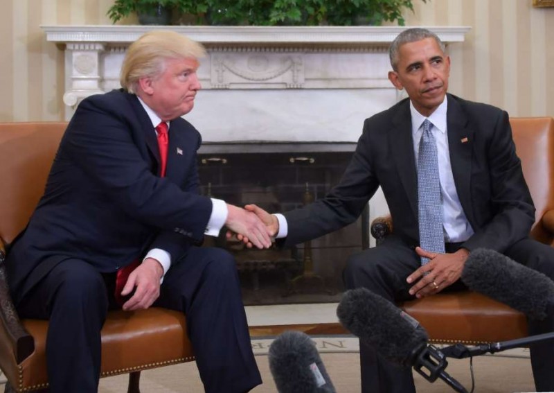 Imagem Ilustrando a Notícia: Obama e Trump se encontram