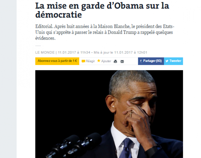 Imagem Ilustrando a Notícia: Mídia internacional destaca emoção e alfinetadas em discurso de Obama