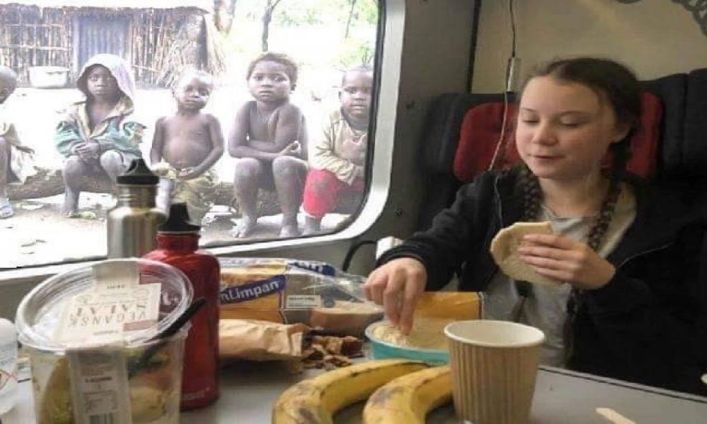 Imagem Ilustrando a Notícia: Eduardo Bolsonaro posta foto falsa da ativista ambiental Greta Thunberg