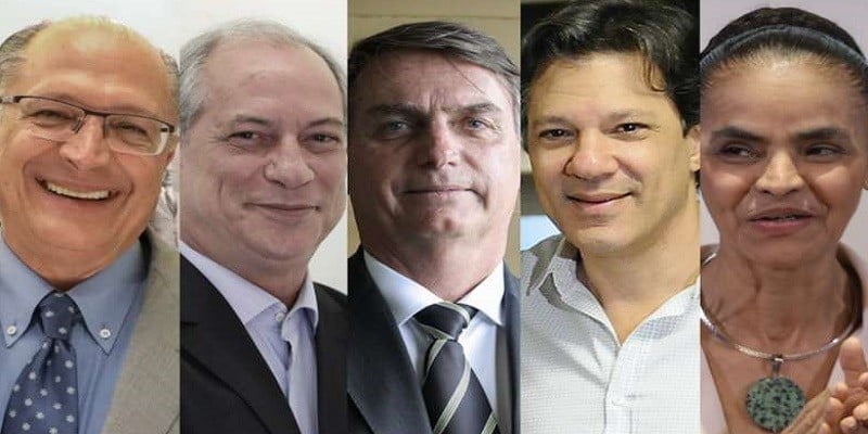 Imagem Ilustrando a Notícia: Bolsonaro vai a 26%; Haddad e Ciro têm 13%, diz Datafolha