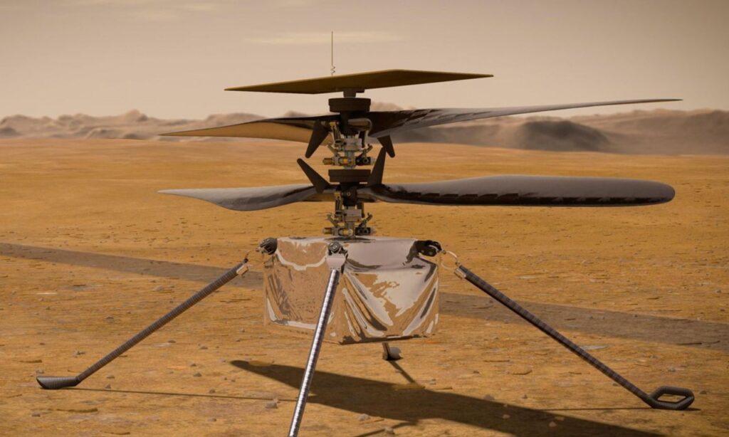 Imagem Ilustrando a Notícia: Helicóptero da Nasa faz voo em Marte