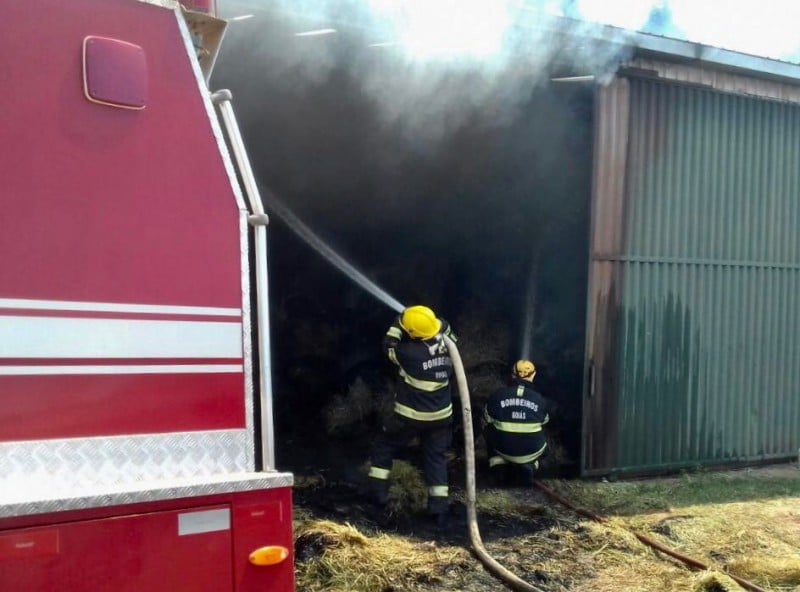 Imagem Ilustrando a Notícia: Incêndio atinge galpão de feno em Formosa