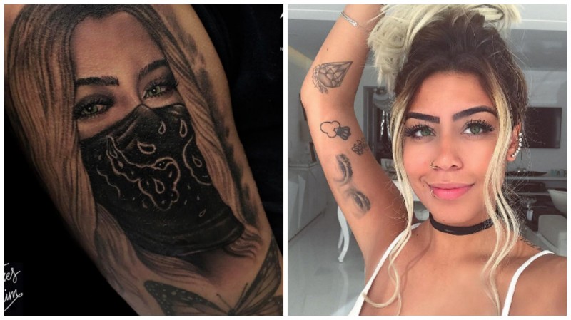 Imagem Ilustrando a Notícia: Irmã de Neymar tatua o próprio rosto e seguidores comentam: meio sem noção hein?