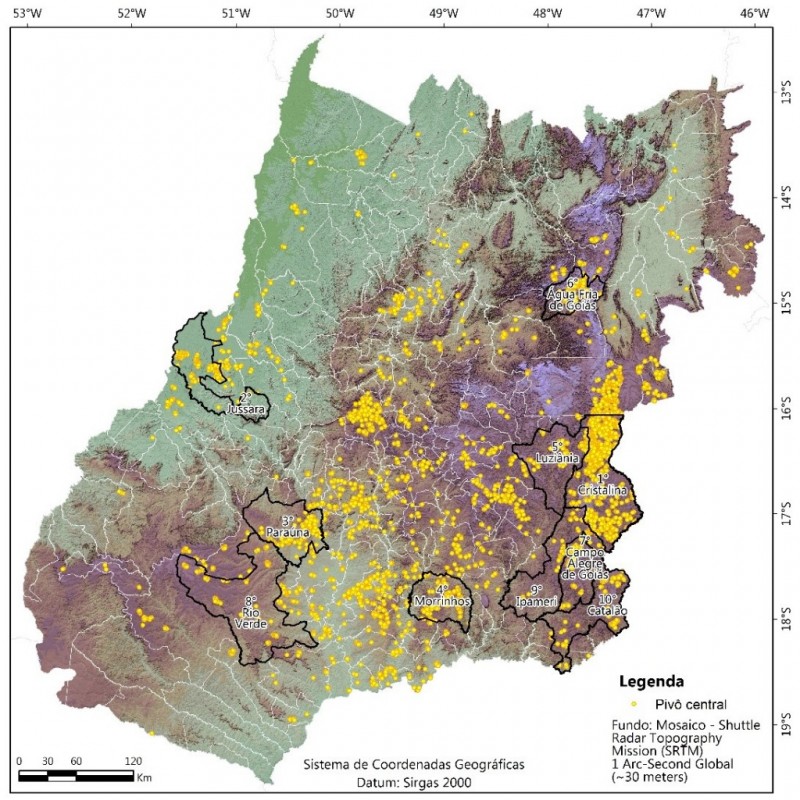 Imagem Ilustrando a Notícia: Goiás tem mais de 237 mil hectares de área irrigada com pivôs centrais