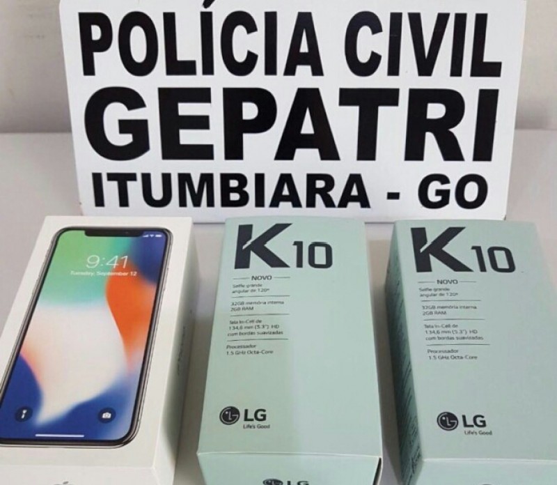 Imagem Ilustrando a Notícia: Suspeitos de receptação são presos em Itumbiara e celulares são recuperados