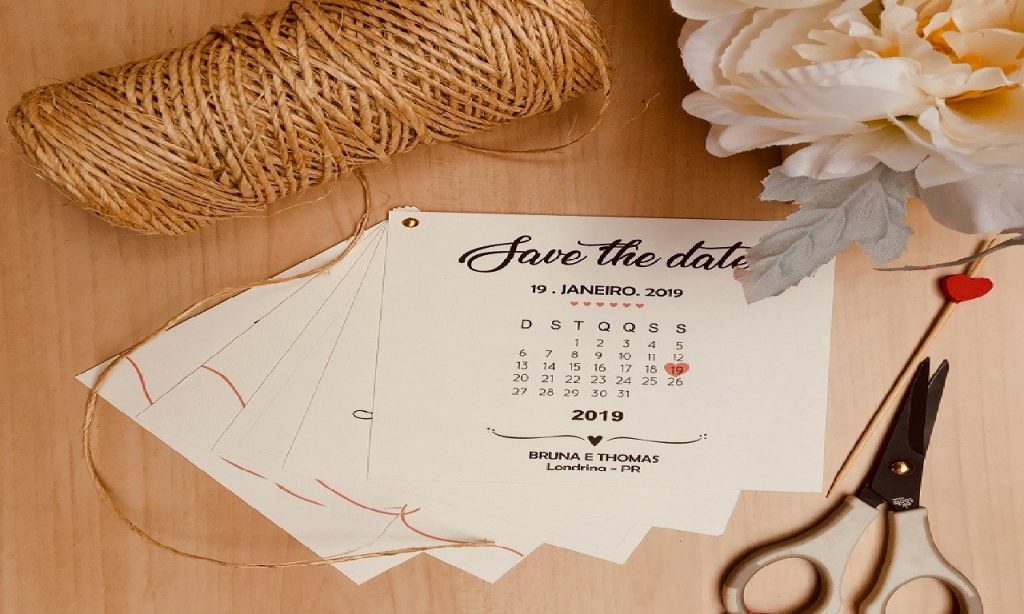 Imagem Ilustrando a Notícia: Convite de casamento e Save the date