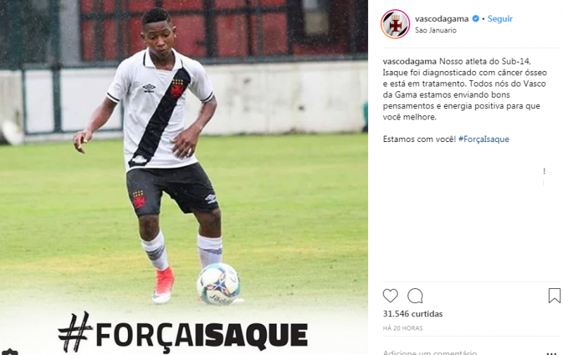 Imagem Ilustrando a Notícia: Morre o jogador Isaque Souza, do sub-14 do Vasco