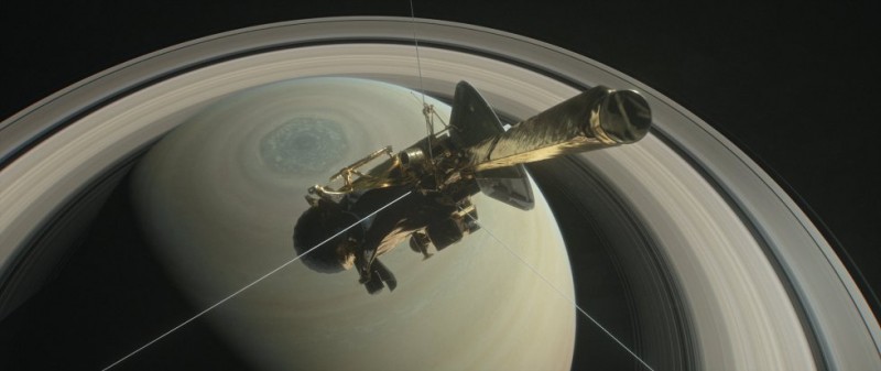 Imagem Ilustrando a Notícia: Sonda Cassini encerra missão em Saturno