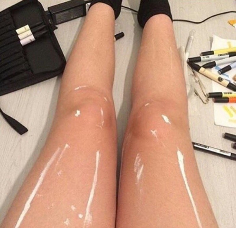 Imagem Ilustrando a Notícia: Pernas oleosas ou sujas de tinta? Novo desafio enlouquece internautas